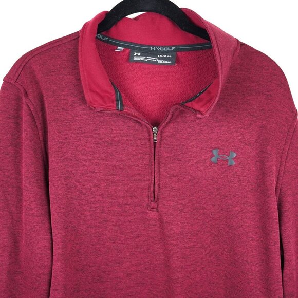 Under Armour ColdGear Golf 1/4 Zip Pullover Maroon Mens Size Large - Picture 2 of 10
